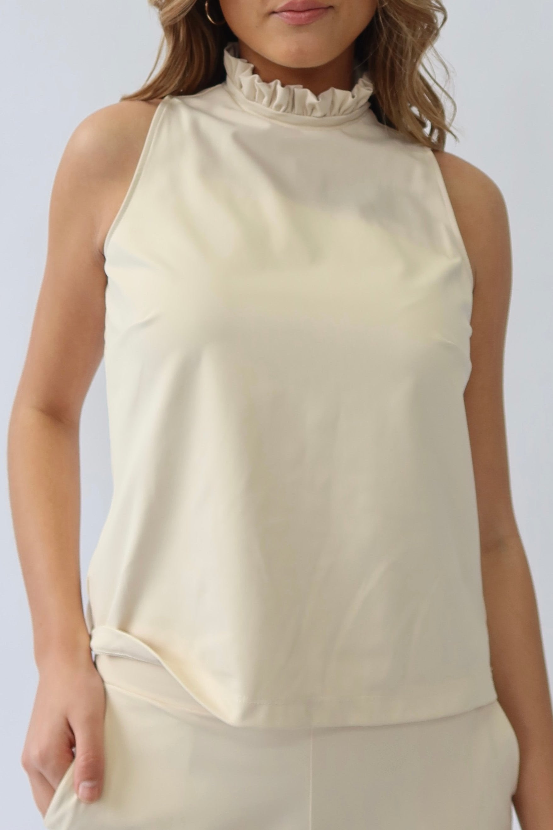 the garde women's ruffle neck tank top for golf and tennis