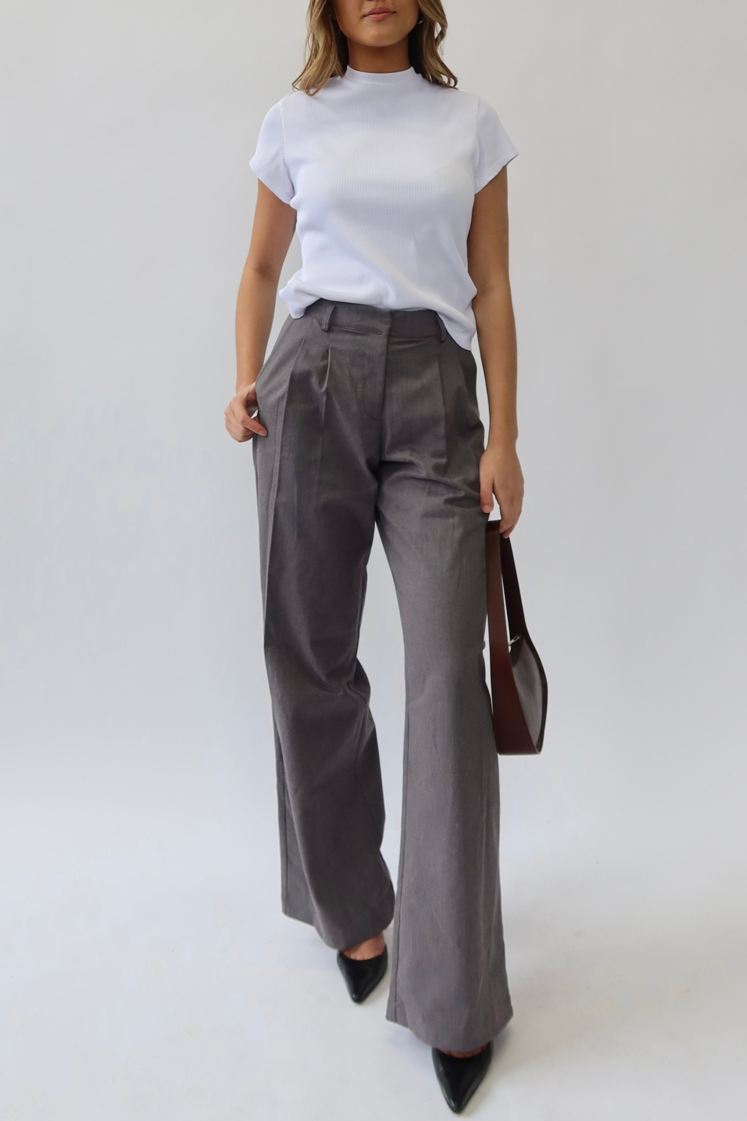 the garde women's grey wide leg trouser