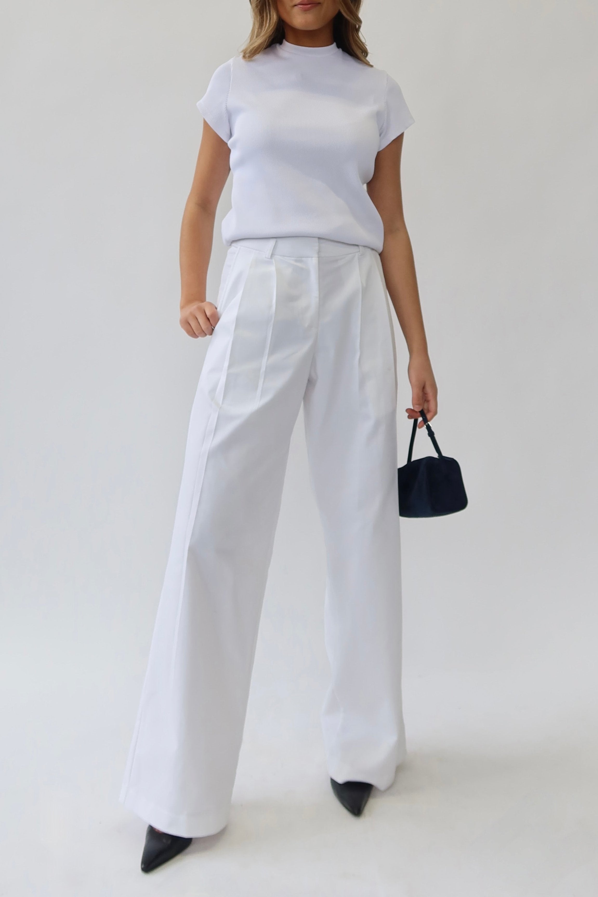 the garde women's white wide leg trouser