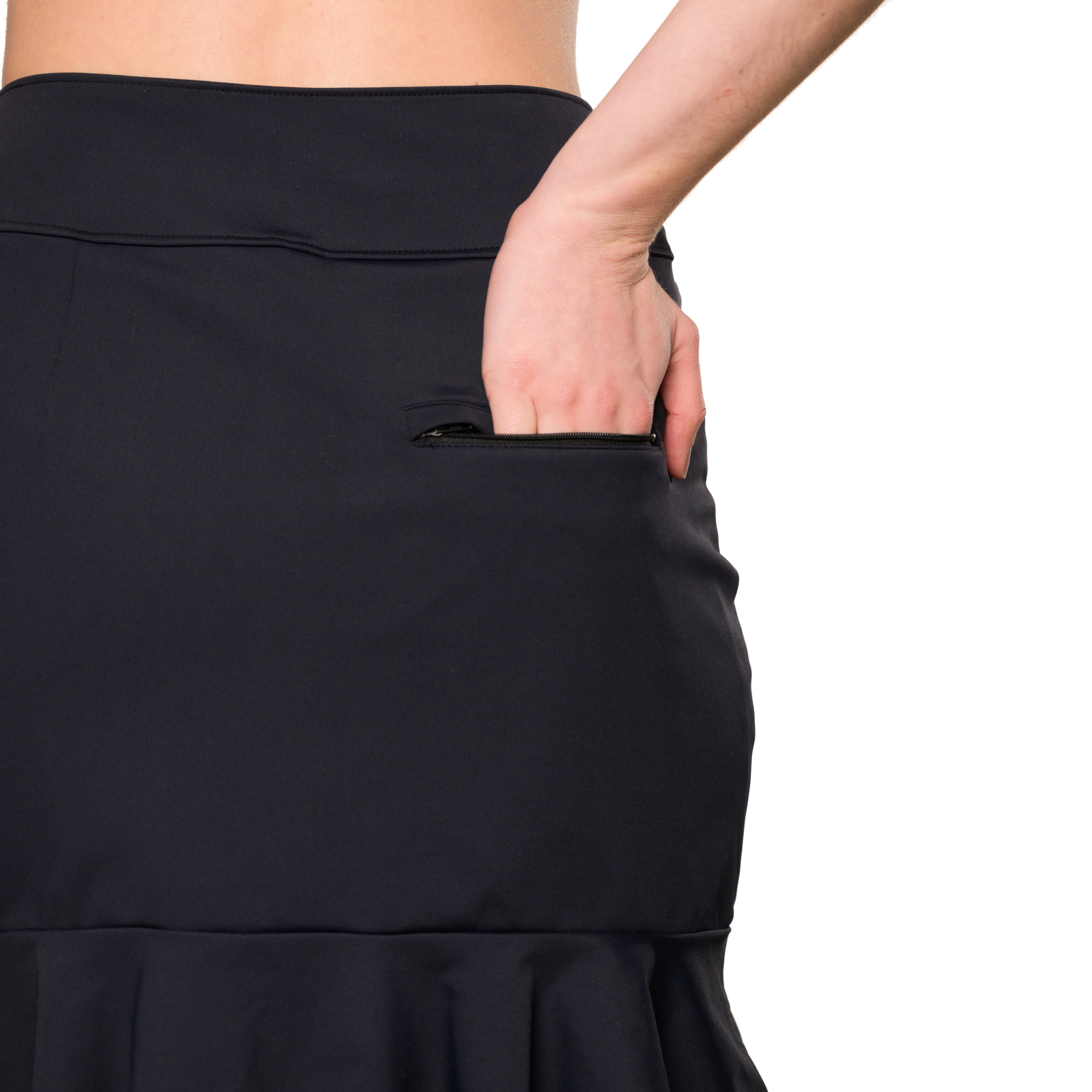 the garde women's ruffle tennis and golf skort in black with pockets