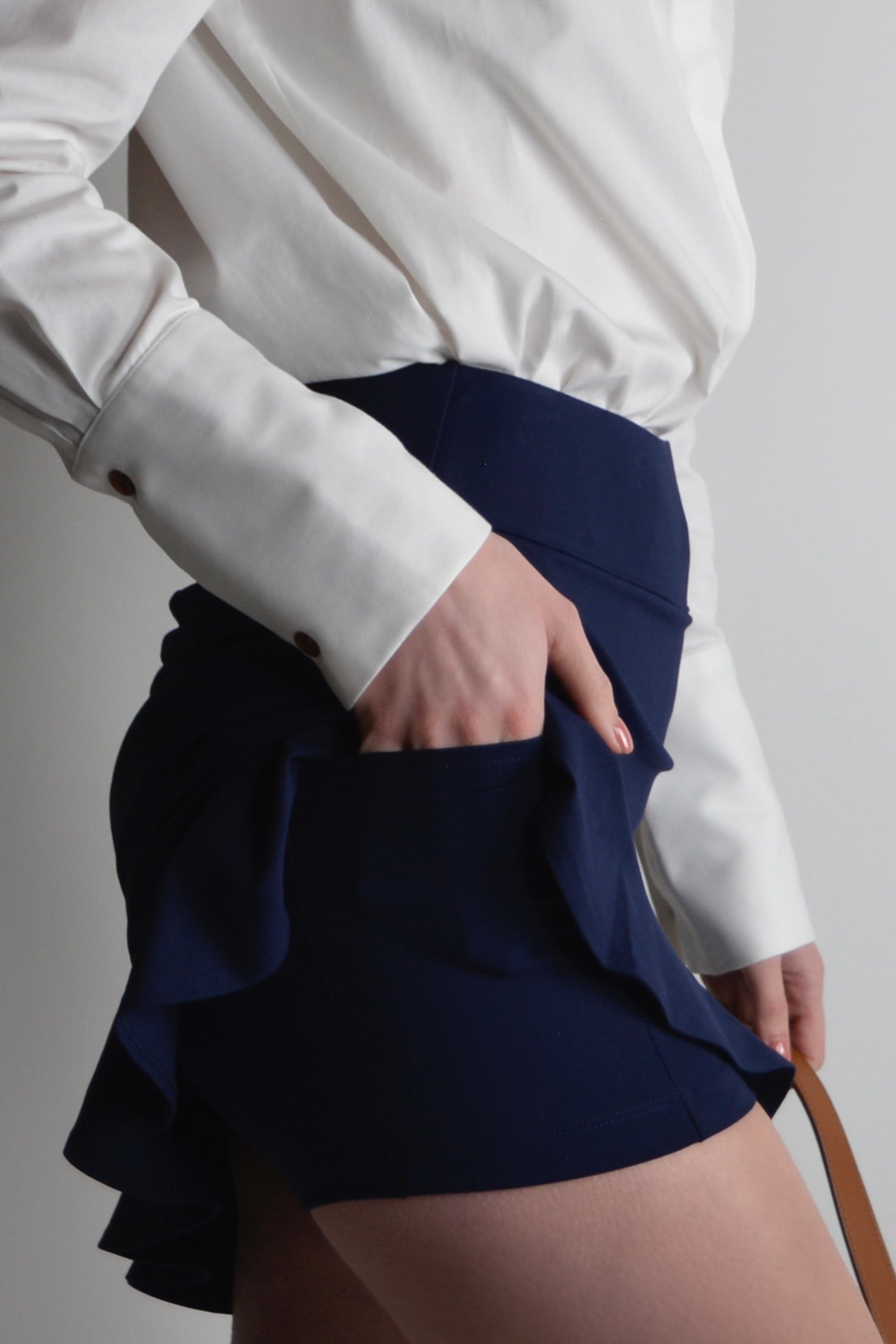 the garde women's navy ruffle skort with pockets for tennis and golf