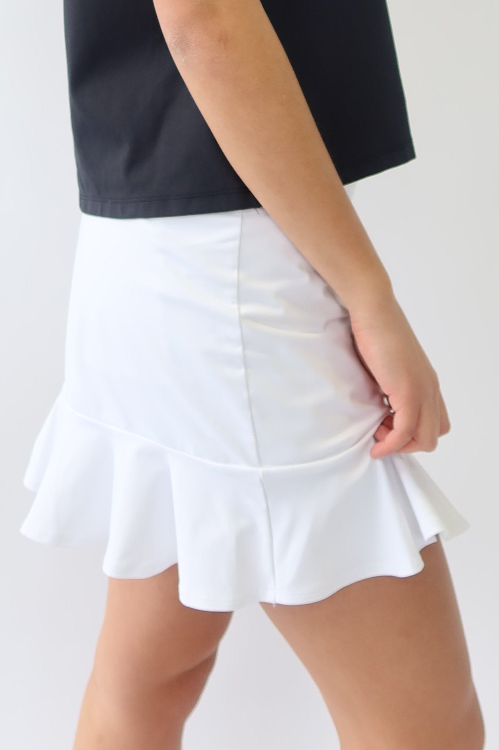 the garde women's ruffle tennis and golf skort in white with pockets