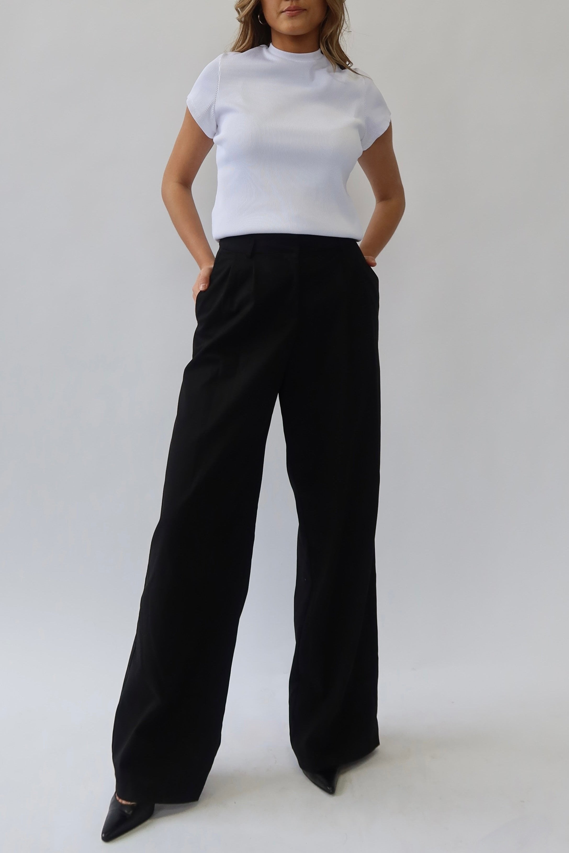 the garde women's black wide leg trouser