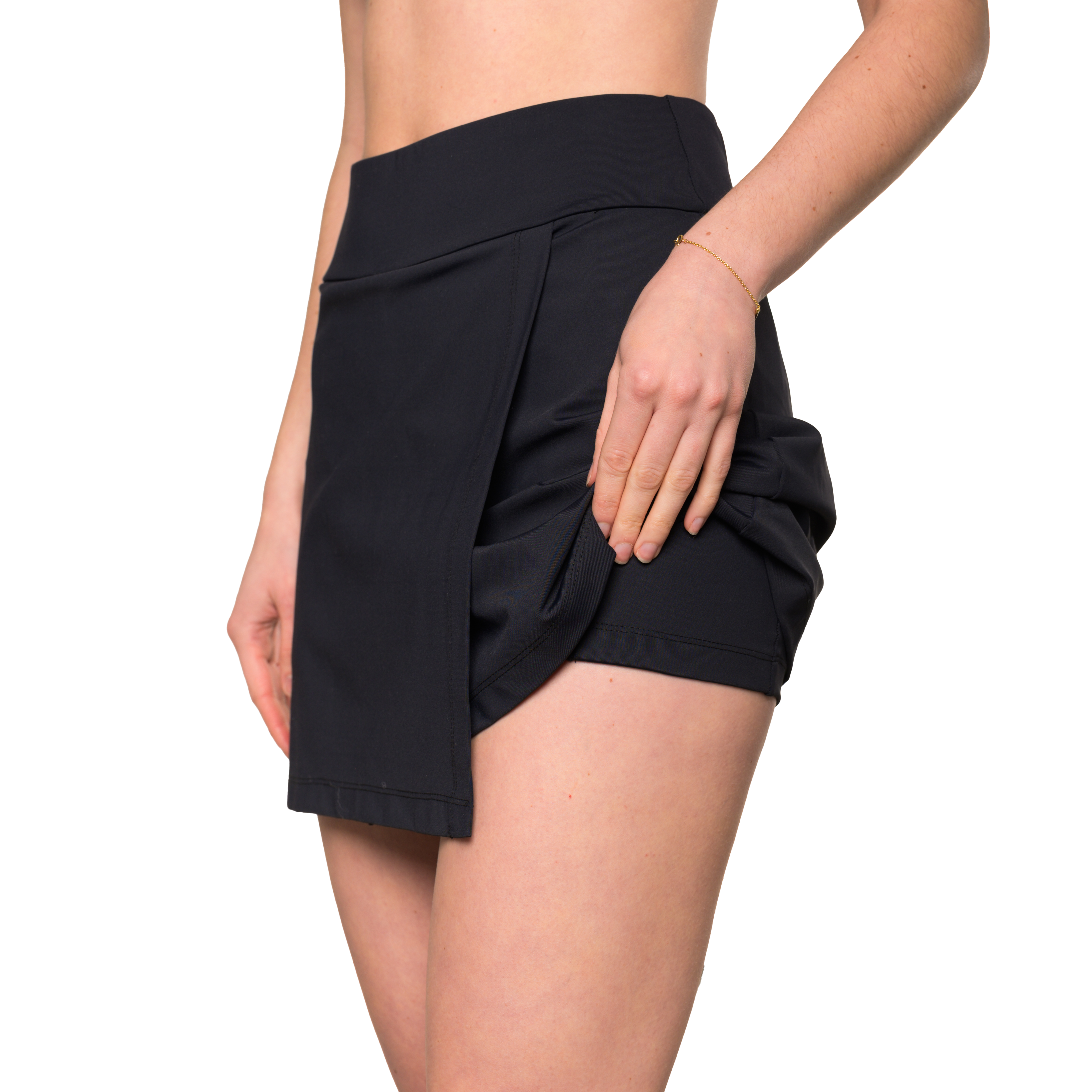 the garde women's tennis and golf wrap skort in black with pockets
