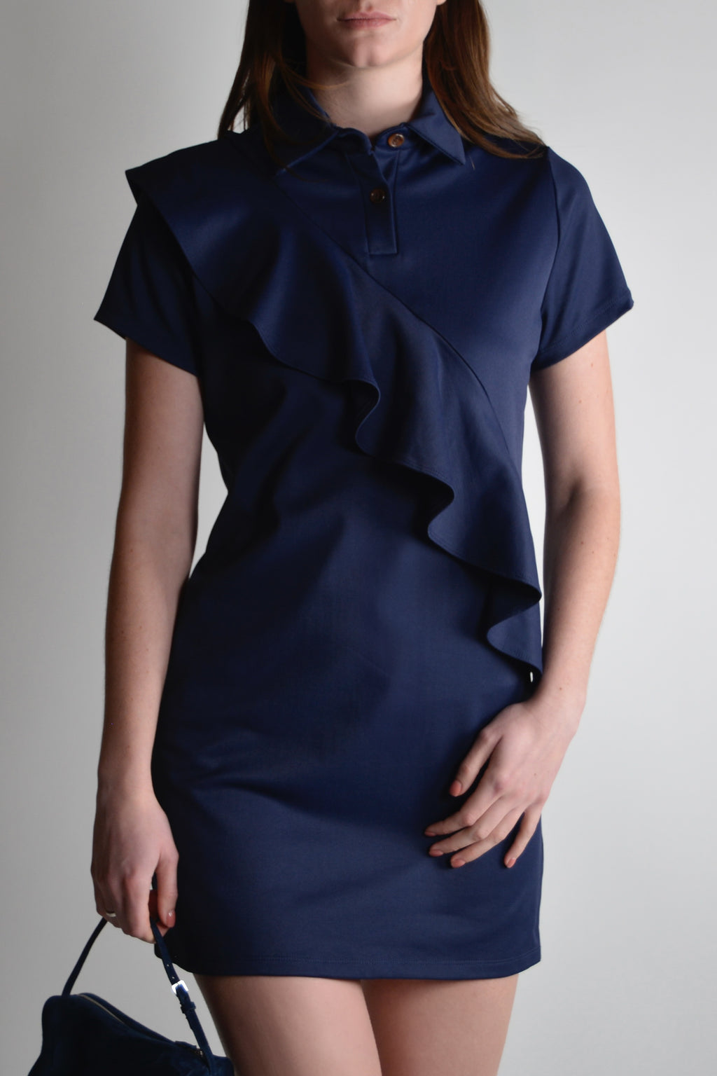 zara blue ruffle dress Lucia Open Tie Back Dress main image 1