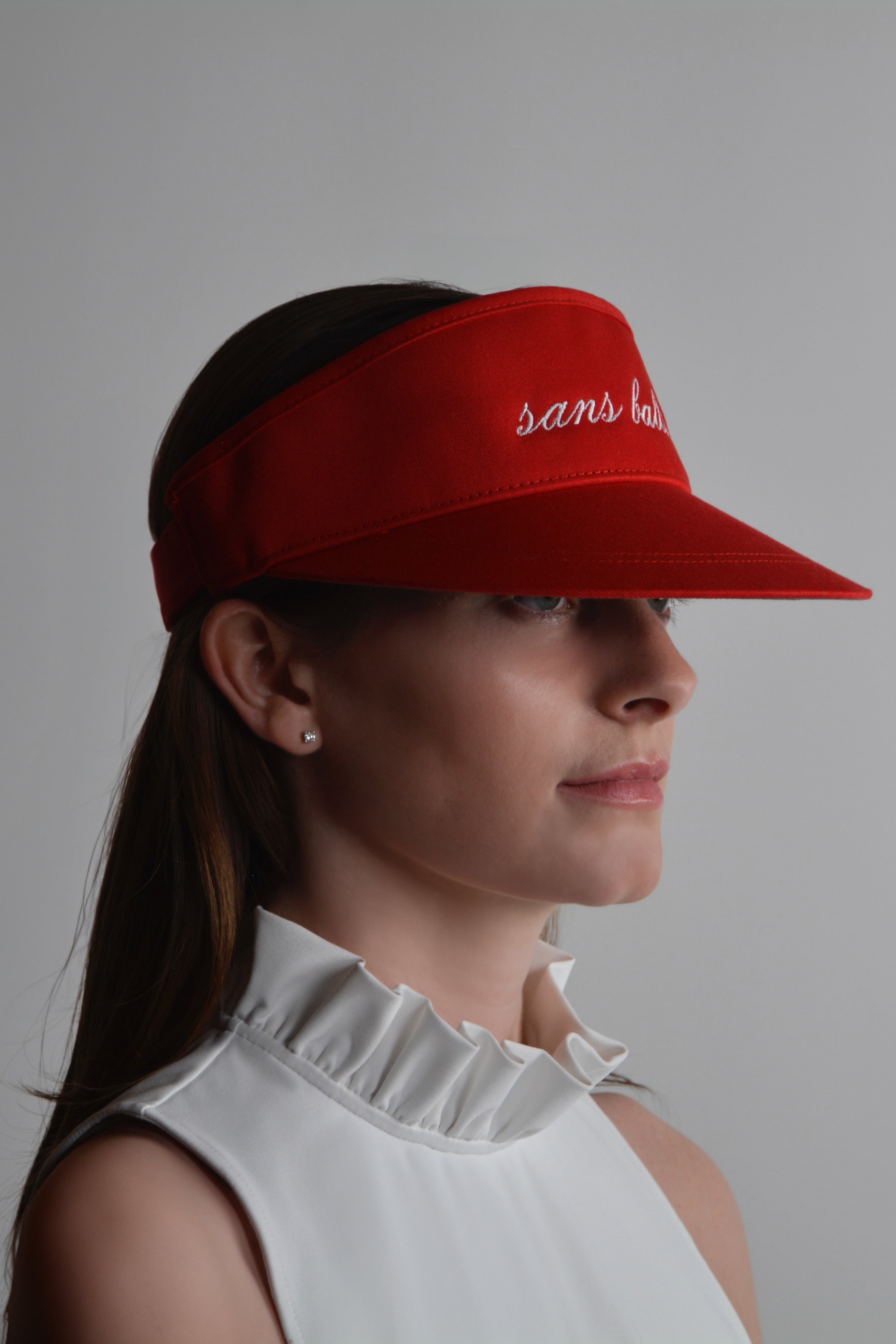 the garde red golf visor