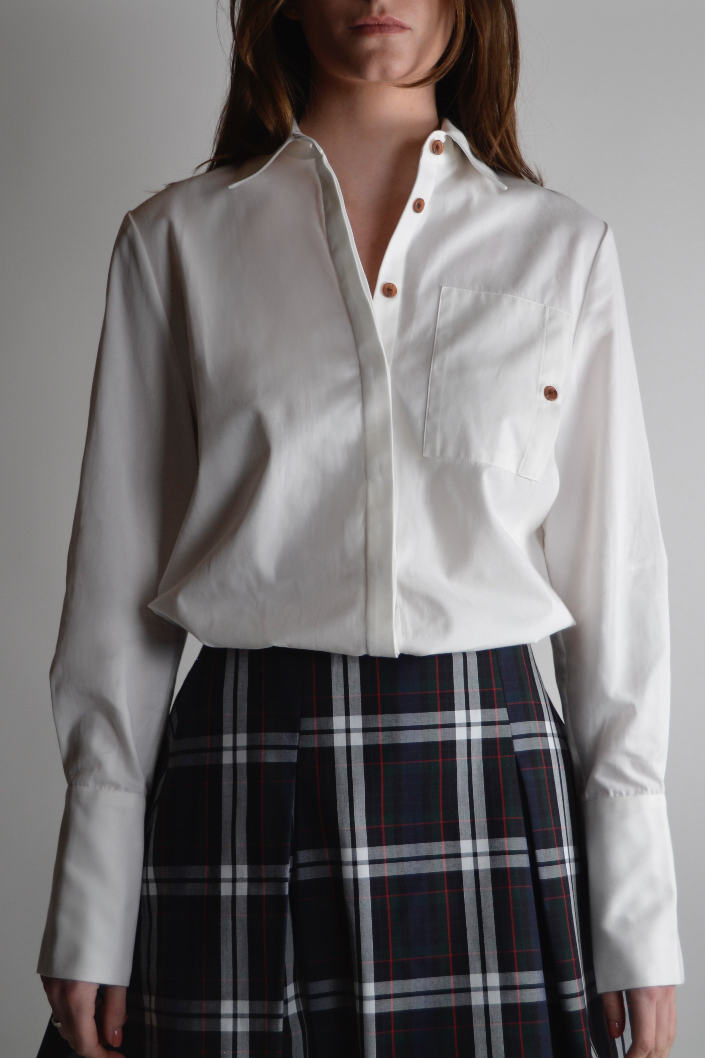 the garde women's white cotton button up